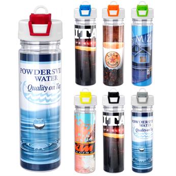 CPP-7021 - Two Tone Pop Up 18 Oz. Full Color Insert Bottle