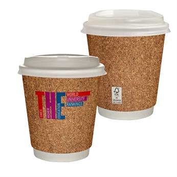 CPP-7213 - 10 oz. Full Color Cork Pattern Insulated Cup With Lid