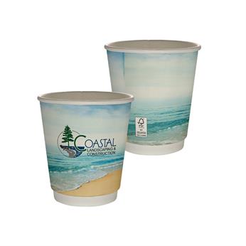 CPP-7220 - 10 oz. Full Color Seaside Insulated Paper Cup