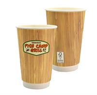 CPP-6848 - 16 oz. Full Color Bamboo Pattern Paper Cup