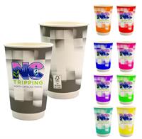 CPP-6849 - 16 oz. Full Color Shaded Checkers Paper Cup