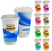CPP-6913 - 16 oz. Full Color Groovy Paper Cup With Lid