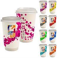 CPP-6914 - 16 oz. Full Color Floating Cube Paper Cup With Lid