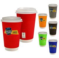 CPP-6915 - 16 oz. Full Color Wave Paper Cup With Lid