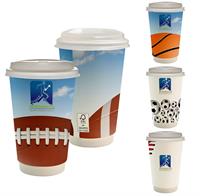 CPP-6917 - 16 oz. Full Color Sporty Paper Cup With Lid