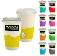 CPP-6918 - 16 oz. Full Color Turbulent Waves Paper Cup With Lid
