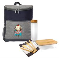 CPP-7197 - Quilted Bamboo Lunch and Drink Cooler Set