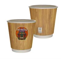 CPP-7225 - 10 oz. Full Color Bamboo Pattern Insulated Paper Cup