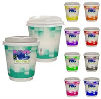 CPP-7226 - 10 oz. Full Color Shaded Checkers Insulated Paper Cup With Lid