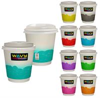 CPP-7241 - 10 oz. Full Color Turbulent Waves Insulated Paper Cup With Lid