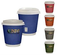 CPP-7248 - 10 oz. Full Color Ridge Insulated Paper Cup With Lid
