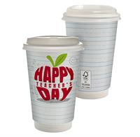 CPP-7263 - 16 oz. Teacher Full Color Paper Cup with Lid